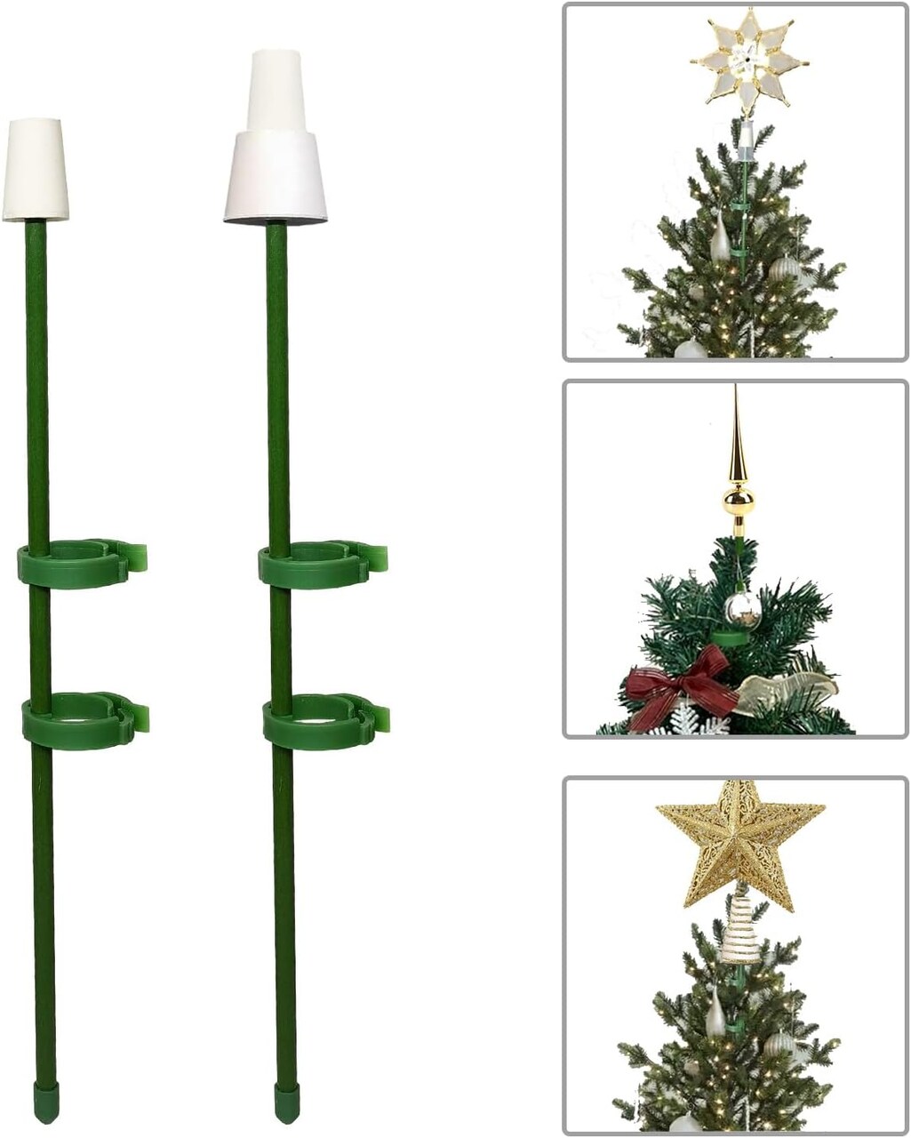 2PSC Christmas Tree Topper Holder Holiday Universal Tree Topper Stabilizer Treetop Base and Stand Halloween Tree Topper Supporter Fit All Base Types Adjustable attachments stabilize Treetop Ornament